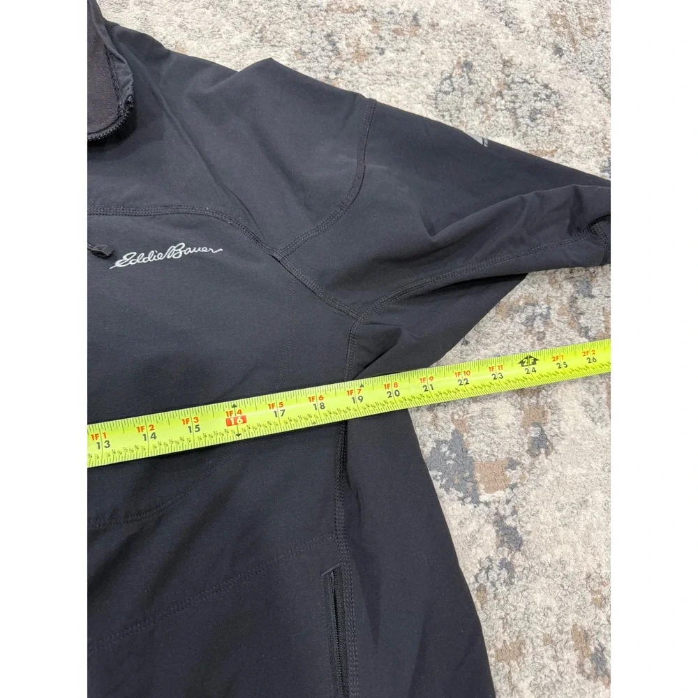 Eddie Bauer First Ascent Mens Medium Black Softshell Jacket Full Zip Stretch
